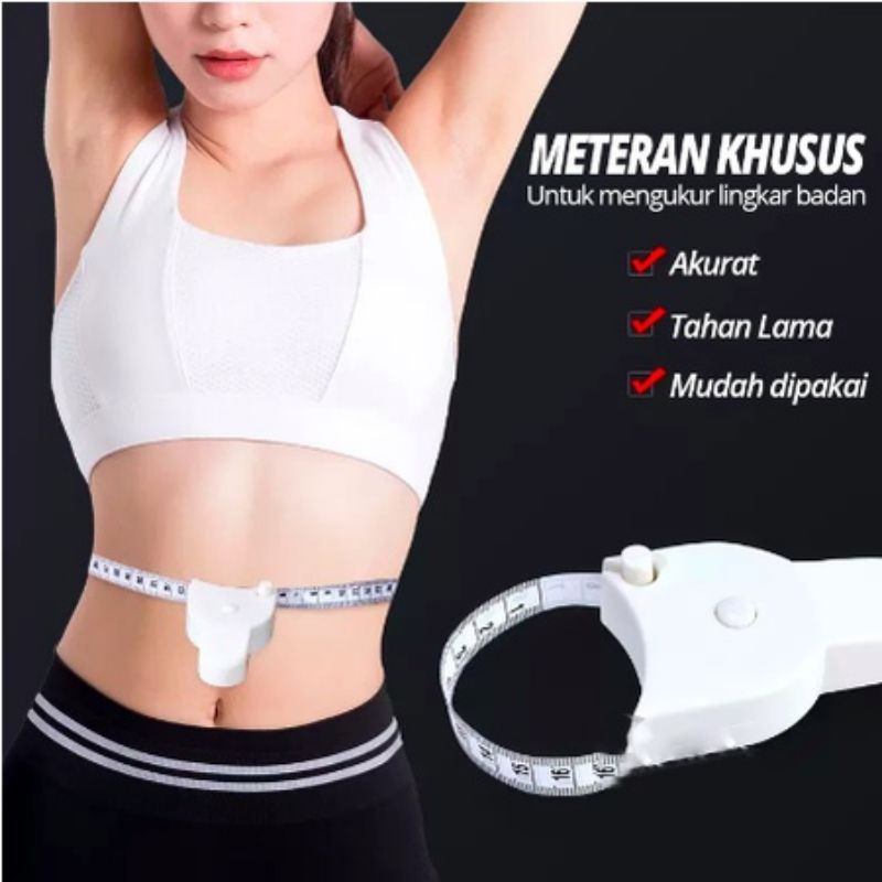 Meteran Badan 150 cm / Pita Ukur Badan Roll Otomatis /Meteran Gulung MIni