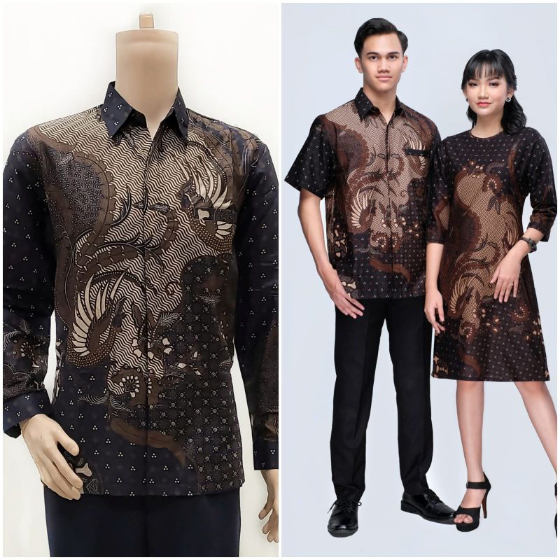 Baju batik couple kemeja pria dan dress wanita - Lolita Sogan