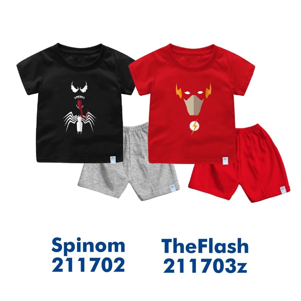 Setelan Bayi &amp; Anak Tema Super Marvel Series SpiderFace Untuk Usia 6 Bulan-8 Tahun Bahan Cotton Combed 30s