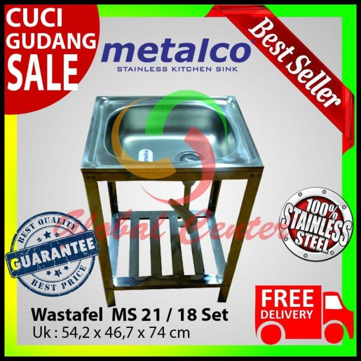 Bak Cuci Piring Metalco Portable Knock Down Stainless Tanpa Sayap