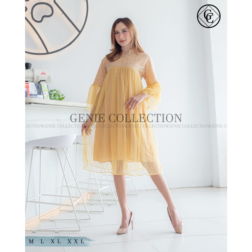 Dress Tile midi korea paskah natal imlek terbaru dress babydoll dress Tille murah dress brokat krist