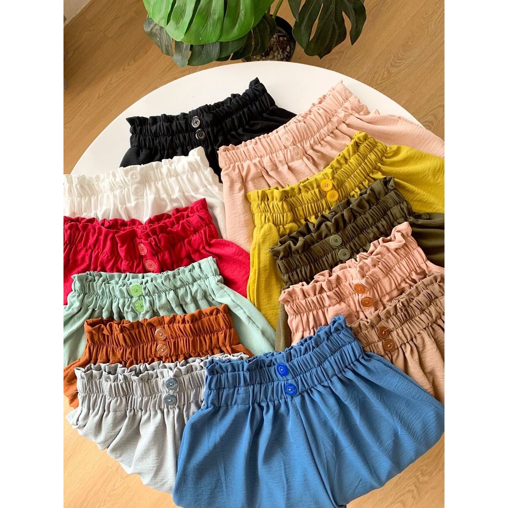 1KG MUAT 4PCS | KULOT CRINCLE KANCING DUA HITS OOTD ORIGINAL FASHION WANITA TERMURAH