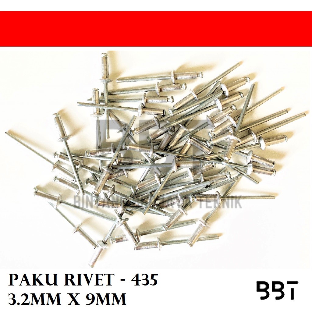 Paku Rivet 435 3.2mm x 9mm isi 50PCS / Paku Ripet 3,2mm / Paku Rifet
