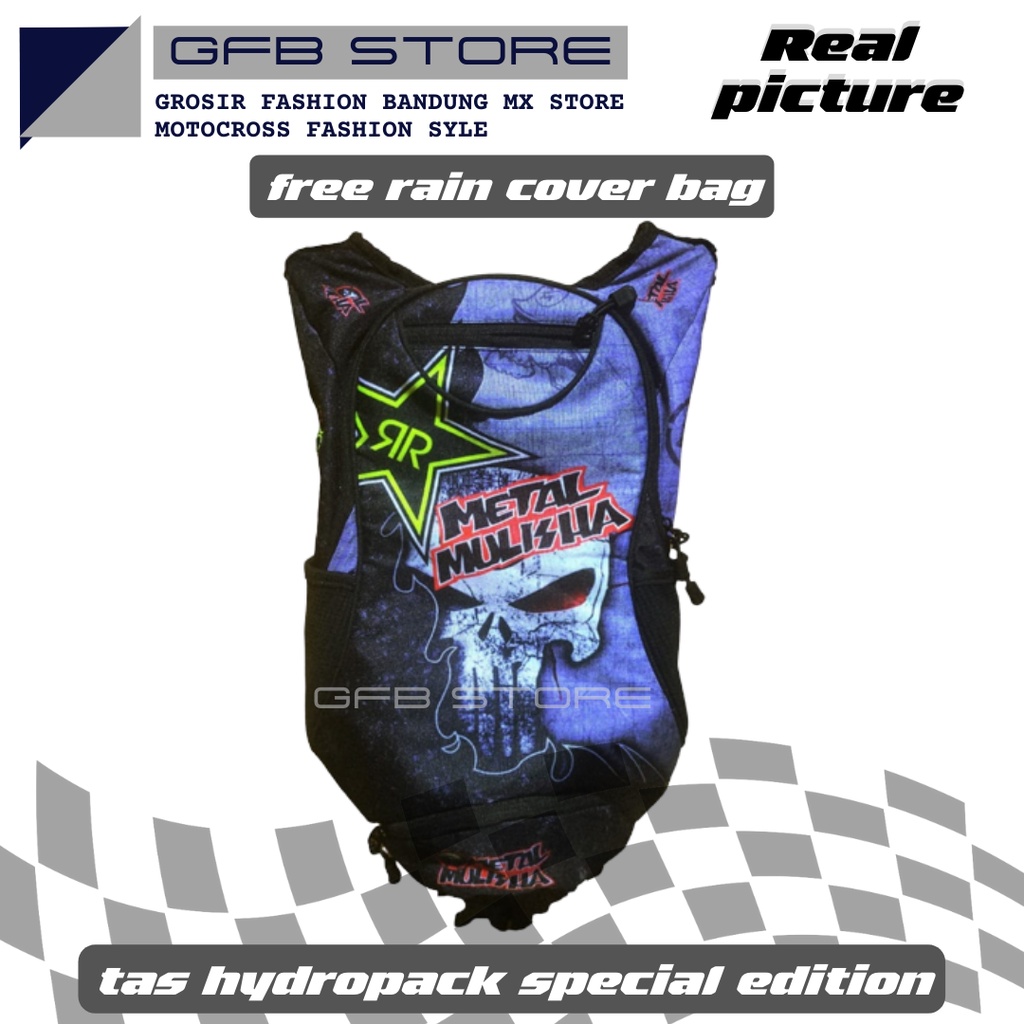 Tas Punggung Hydropack Motor Cross | Ransel Trabas Motor Trail | Free Rain Cover Bag