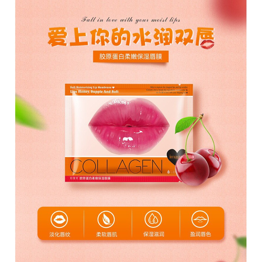 IMAGES Cherry Collagen Lip Mask Rumah Cantik 354 Masker Perawatan Bibir Mencerahkan Dan Menghasilkan Warna Alami Pada Bibir Serta Menyehatkan Bibir