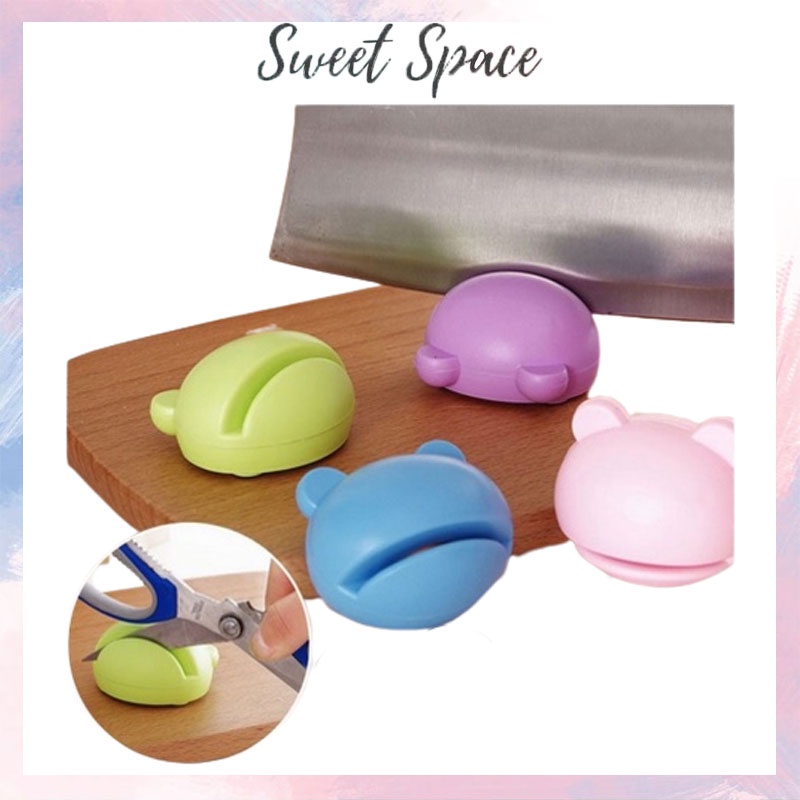 PENGASAH PISAU MINI KEPALA KODOK SERBAGUNA WARNA WARNI [SWEETSPACE]