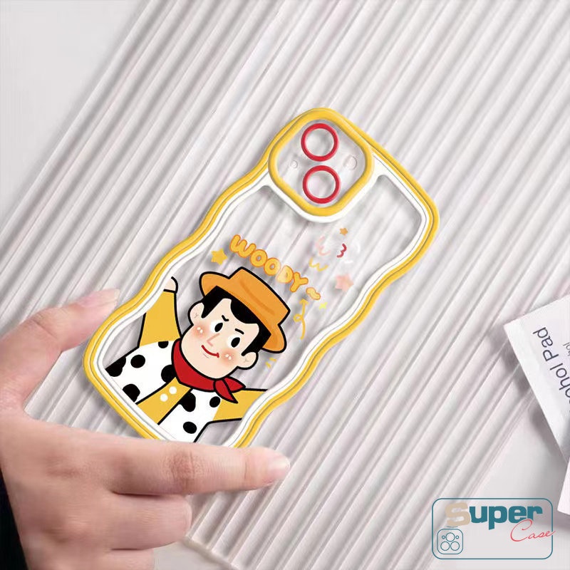 Casing Untuk Realme C21Y C55 C25Y C12 C15 C11 2020 C25 C35 C25s C11 2021 C20 C20A C3 5s 5 5i 6i C1 Lembut Baru Bergelombang Tepi Lucu Kartun Toy Story Woody Buzz Lightyear Phone Case