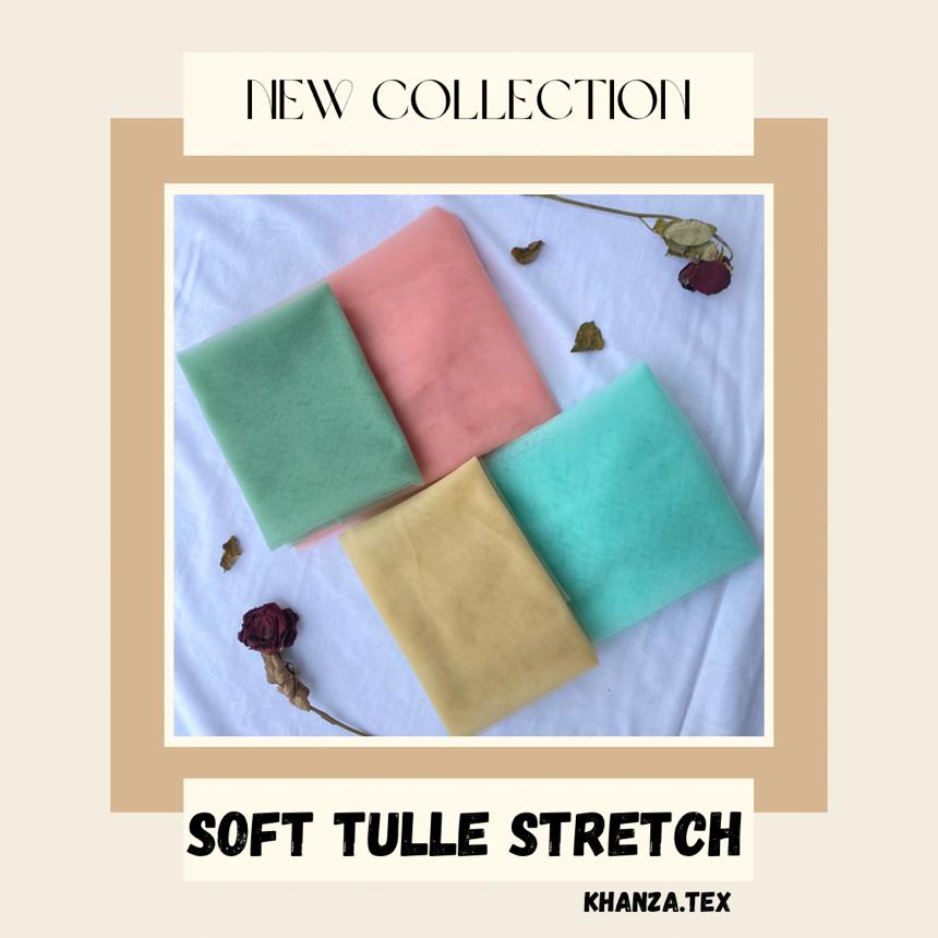 KAIN SOFT TULLE STRETCH / TULLE POLOS LEMBUT DAN STRETCH ECERAN UNTUK BAHAN BRUKAT / KAIN HAMPERS / KAIN SOUVENIR / KAIN KELAMBU / PER 0.5M