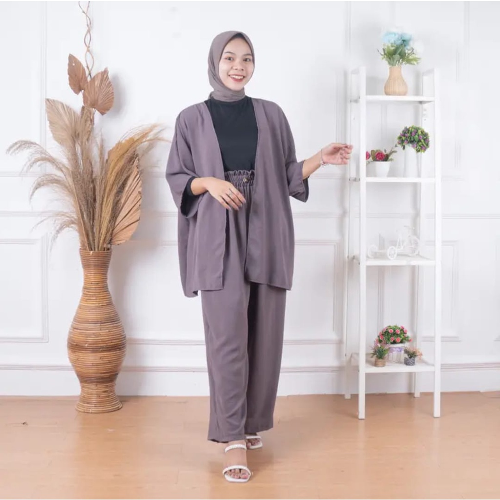 ZASKIYA - ONE SET KIRA CRINGKEL / ONESET DAILY WANITA SET OUTER &amp; KULOT CRINGKEL PREMIUM