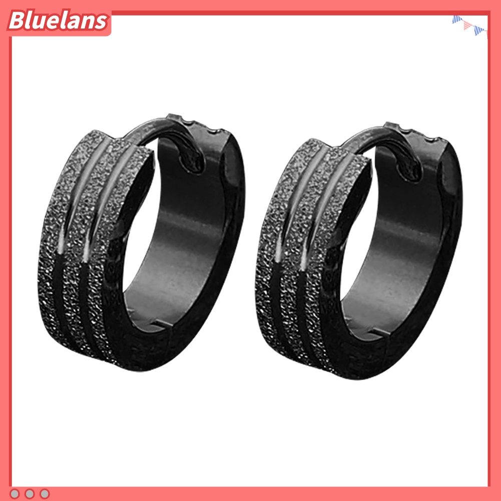 Bluelans Anting Bulat Bahan Stainless Steel Untuk Unisex