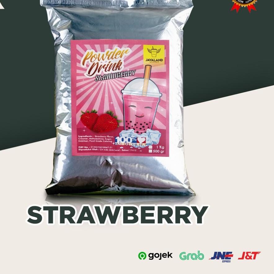 

BAYAR DITEMPAT✔️Bubuk Minuman Bubble Powder Drink Strawberry ORIGINAL Javaland 1kg|SQ5