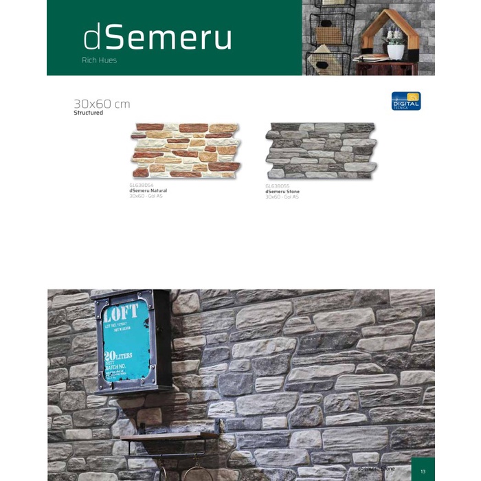 KERAMIK DINDING 30X60 CM ROMAN INTERLOCK DSEMERU NATURAL GRADE A