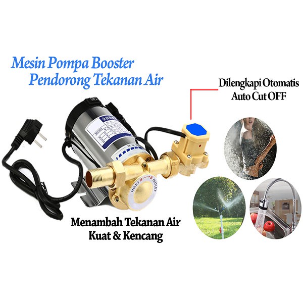 Pompa Pendorong Tekanan Air Booster Pump 100Watt Mesin Pompa Otomatis