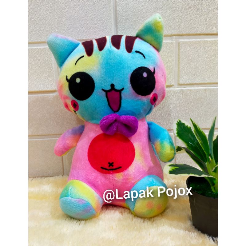 Boneka Kucing Kawai Rainbow Lucu