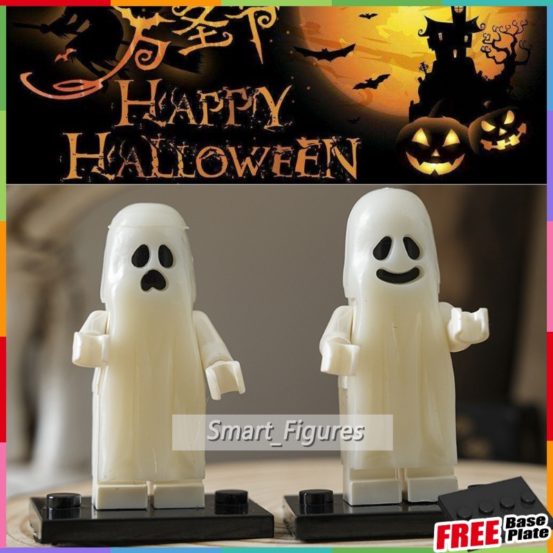 Pg1245 PG1246 Mainan Balok Bangunan Mini Figure Hantu Halloween Lucu Luminous Untuk Anak Hadiah