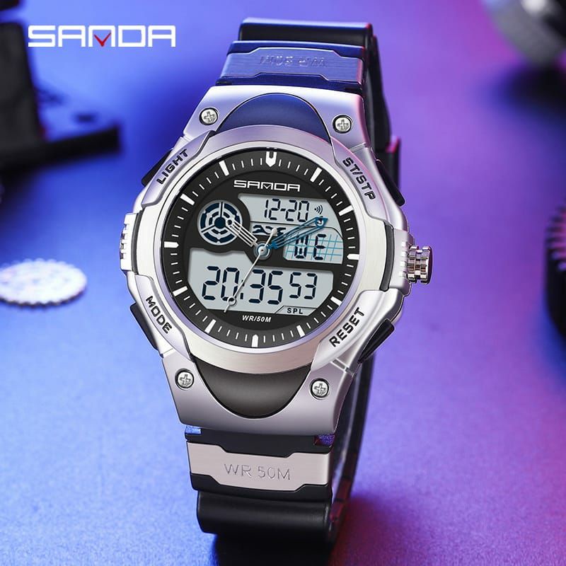 BEST SELLER SANDA 3117 Jam Tangan Pria Digital Analog Tali Rubber Shockproof Anti Air