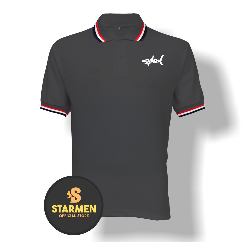 Kaos Polo Shirt Pria Kerah Logo SHARKK