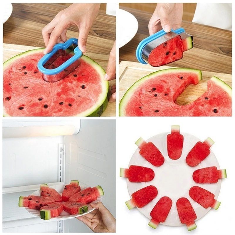 Cetakan Pemotong Semangka Bentuk Eskrim Stainless/ Cetakan Pemotong Buah Semangka Bentuk Es Loli Bah