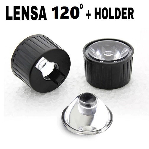 Lensa + Holder 120 Derajat Housing Bracket High Power LED 1W 3W 5W Dudukan Led PCB Star 1 Watt 3 Watt Aqkuarium