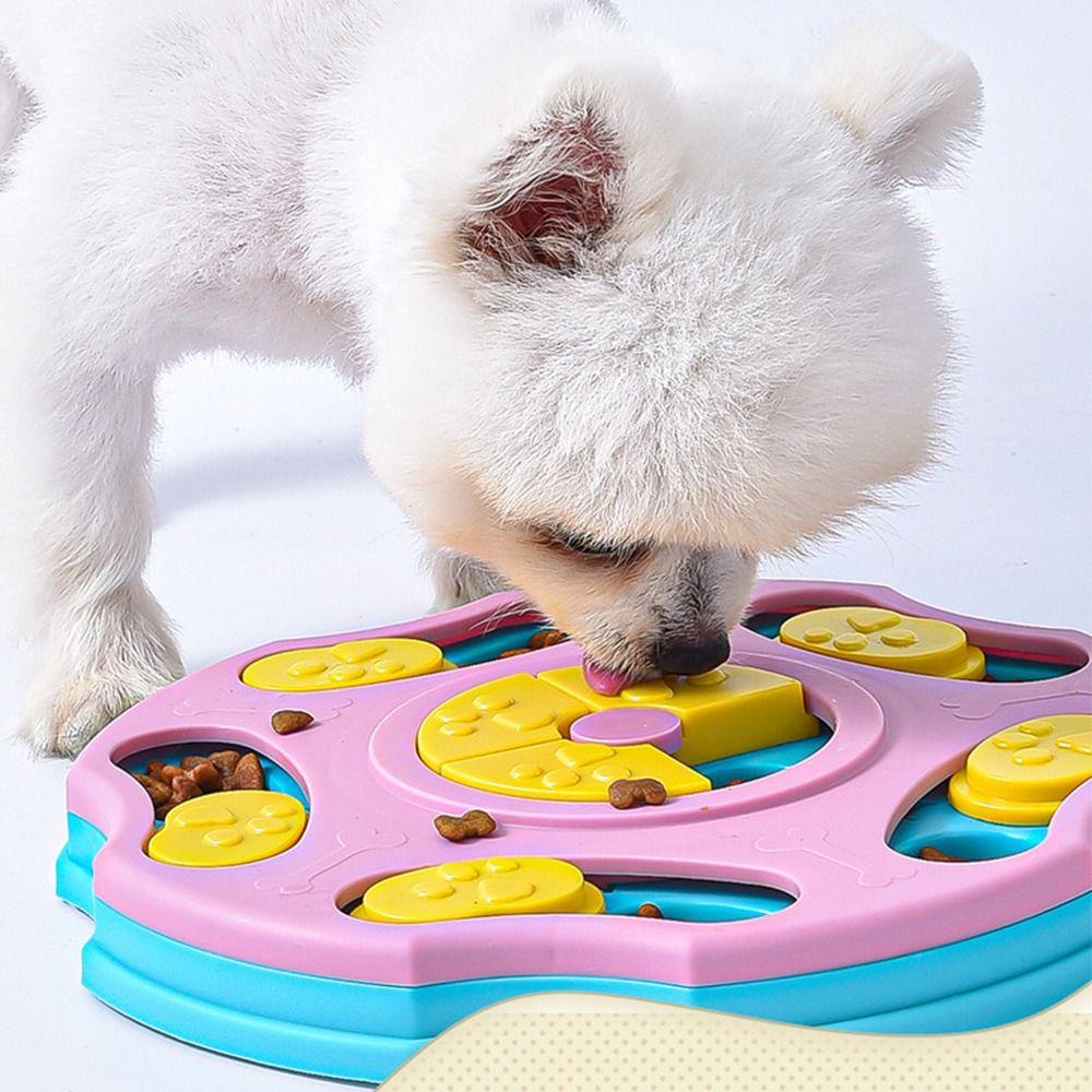 Solighter Pet Slow Feeder Mainan Meningkatkan Puppy IQ Mainan Puzzle NonSlip Mangkok Makan Perlahan