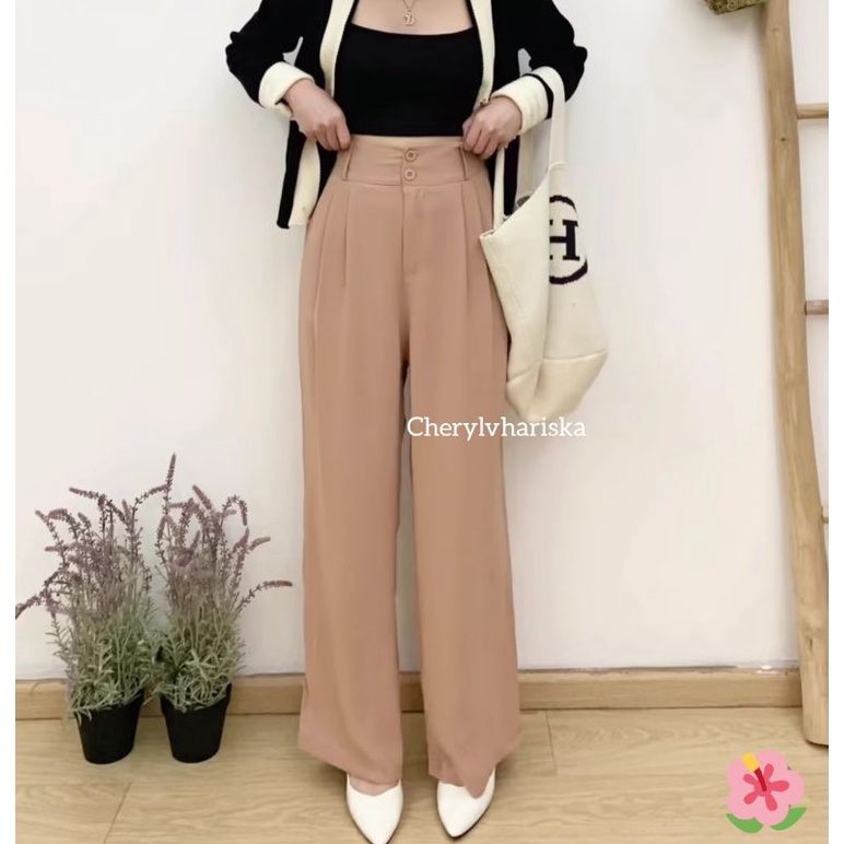 celana kulot wanita highwaist premium Korean style anti kusut
