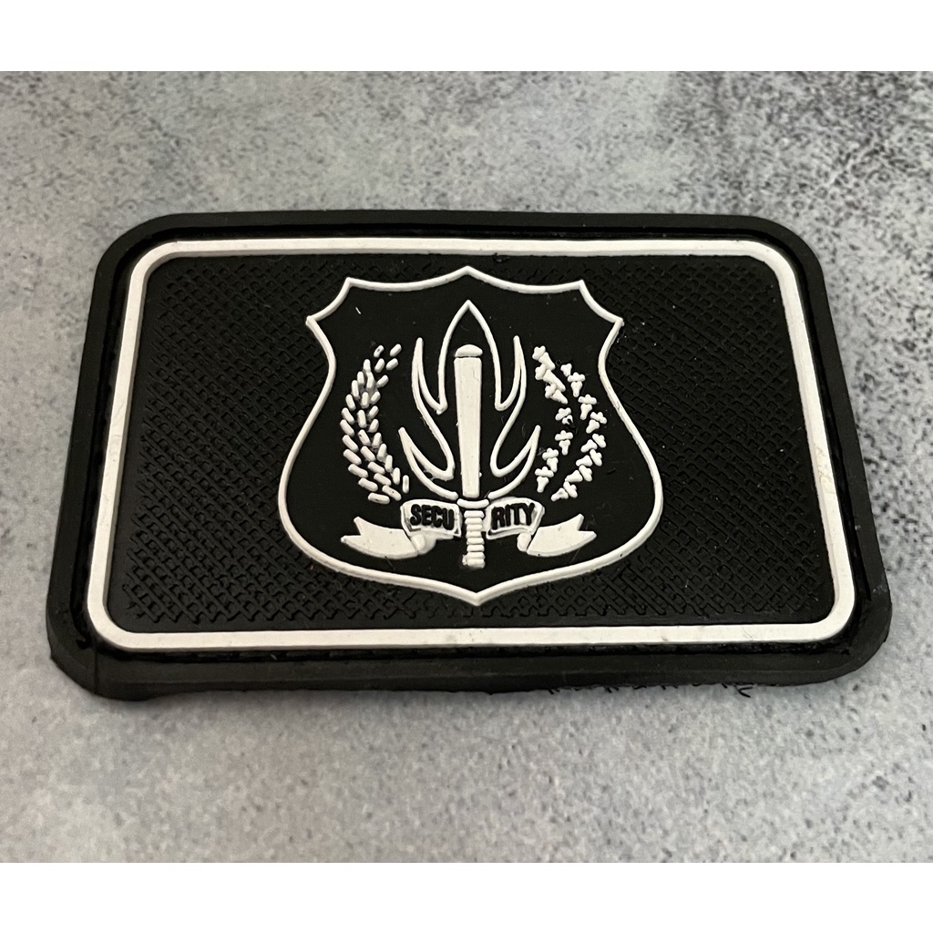 Patch Satpam (Logo Putih) - Patch Velcro Security Prepetan Satpam - Velcro Karet