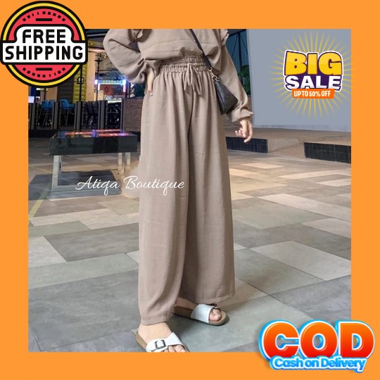 One Set Setelan Cantik Baju Wanita Atasan & Celana Airflow Crinkle Baj Ruby Set // Ruby Blouse Atasa