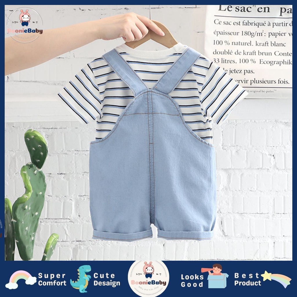 boonie setelan baju anak laki laki import Setelan anak cowok import baju anak laki laki import motif garis simple SET ANSOP H BEAR