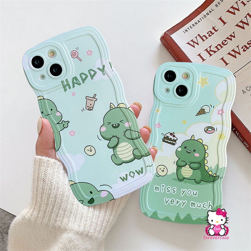 Soft Case TPU Motif Dinosaurus Untuk iPhone 7 8 Plus 11 12 13 14 Pro MAX XR 14 Plus 6 6s Plus X XS MAX SE 2020