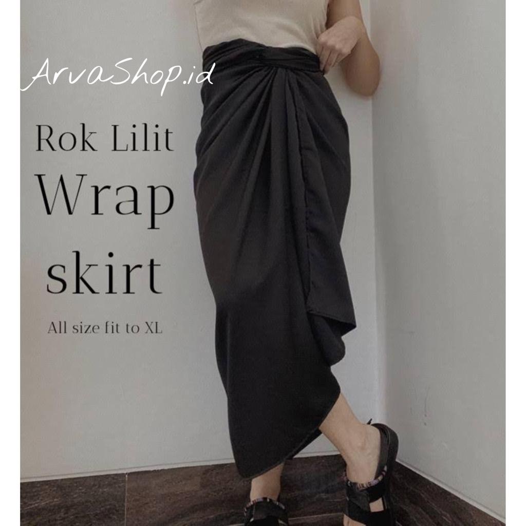 Rok lilit polos free gesper ring/kain lilit satin velvet_ArvaShop.id