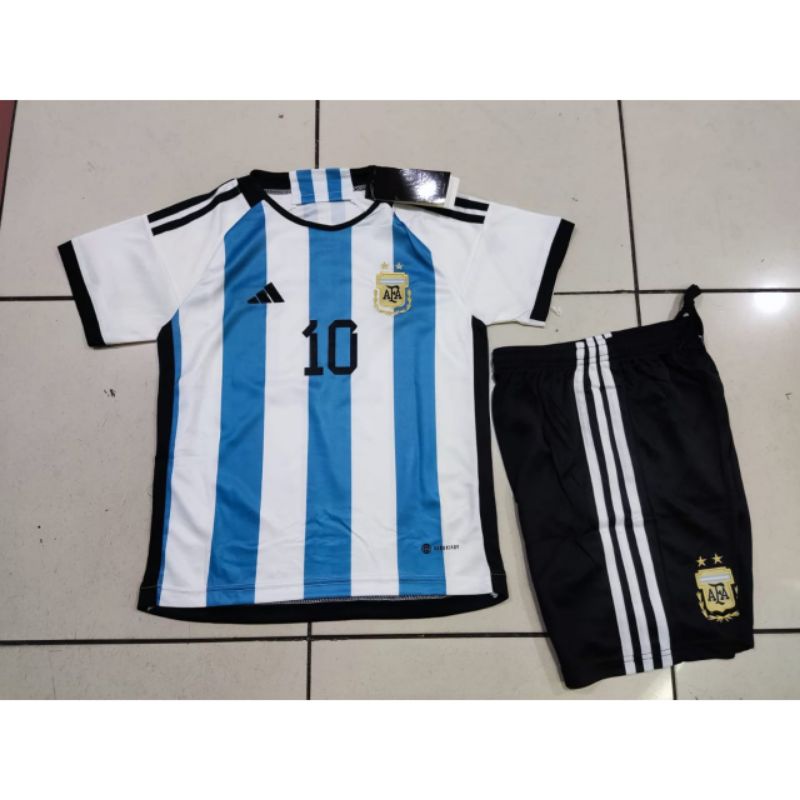 JERSEY BAJU BOLA ARGENTINA HOME KIDS 2022 GRADE ORI MESSI