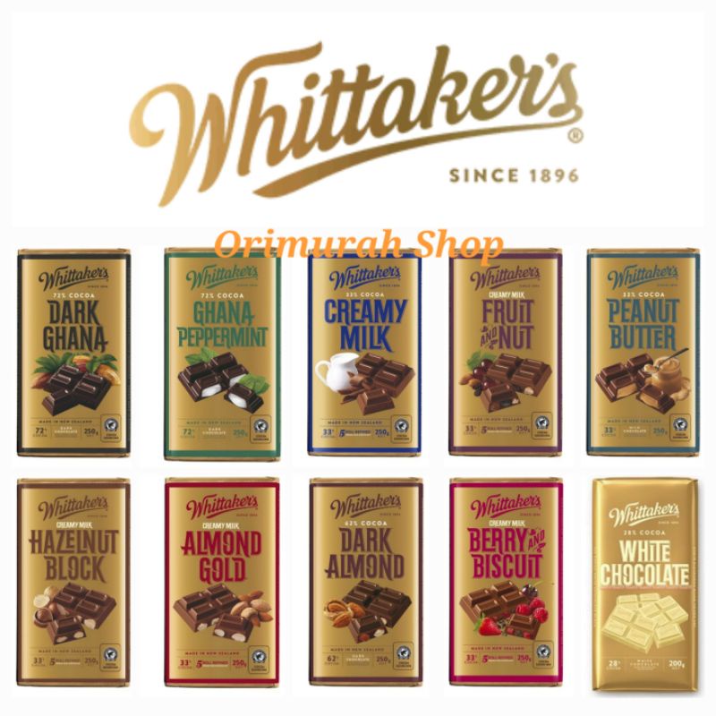 

Coklat Whittakers Dark Ghana Peppermint Milk Almond Hazelnut Fruit Nut Berry Biscuit Whittaker Chocolate Import 200 Gram Cokelat Impor New Zealand Whittaker's 200g