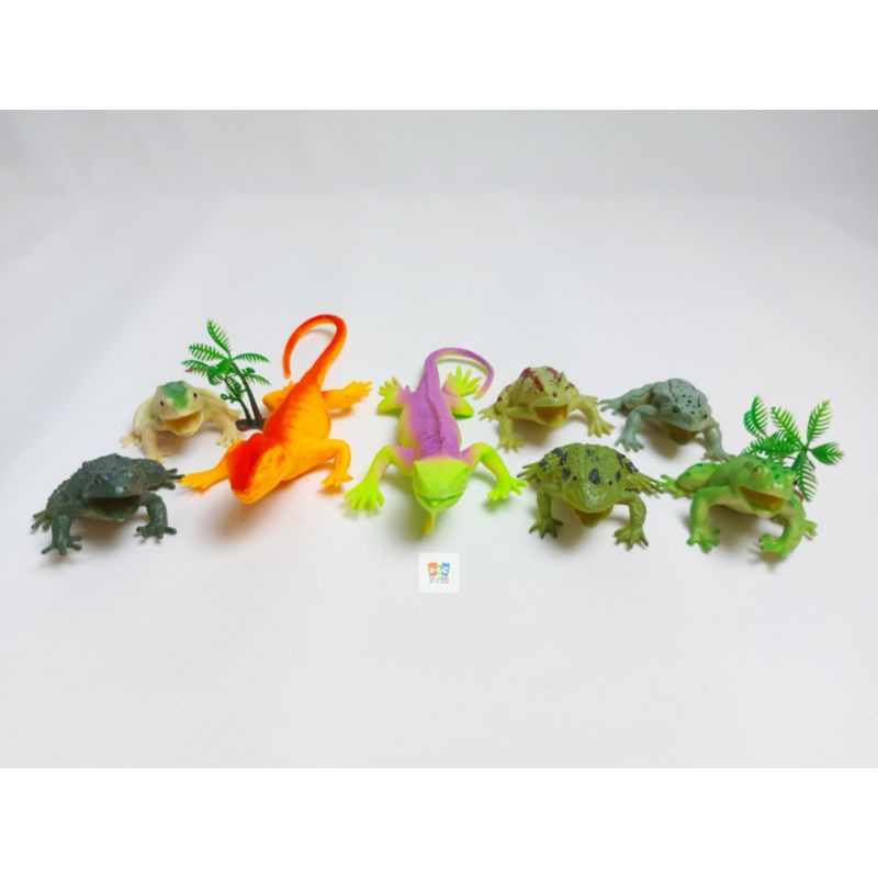Mainan Katak Kodok Reptil Bunglon Chameleon Binatang Karet Animal Toy