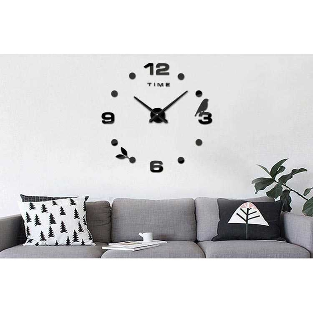 G8UI Jam Dinding Diy Giant Wall Clock Quartz Model Burung - Diy-06 - Black Or-i