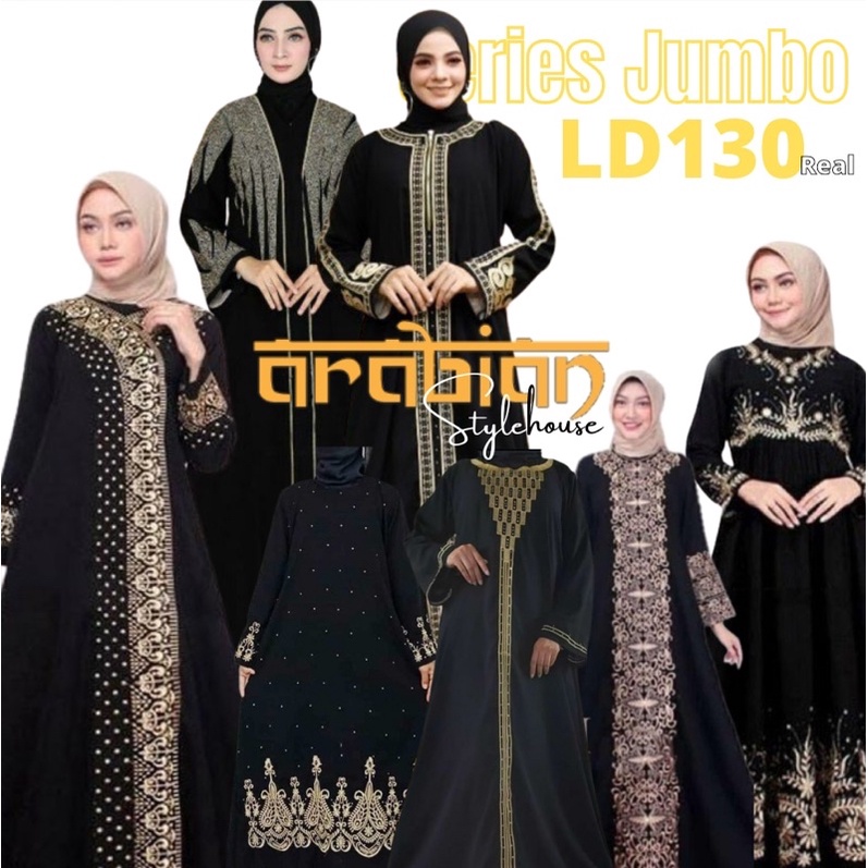 Abaya Jumbo LD 130/ Abaya Inaya series/Abaya rema/ abaya hitam murah/ bordir