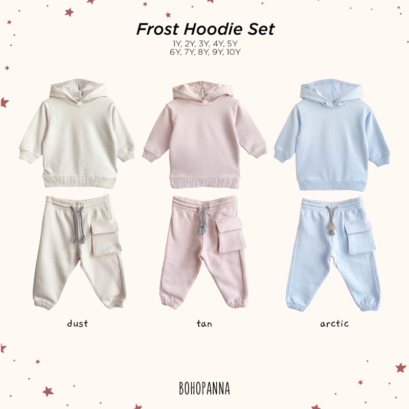 BOHOPANNA BOHO BABY BOHOBABY FROST HOODIE SET SETELAN HOODIE ANAK 1-10 TAHUN