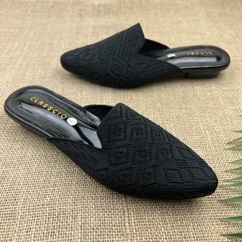 MARASYAFFA - SANDAL HAK TAHU WANITA RAJUT IMPORT 1,5 CM ((SF 12)