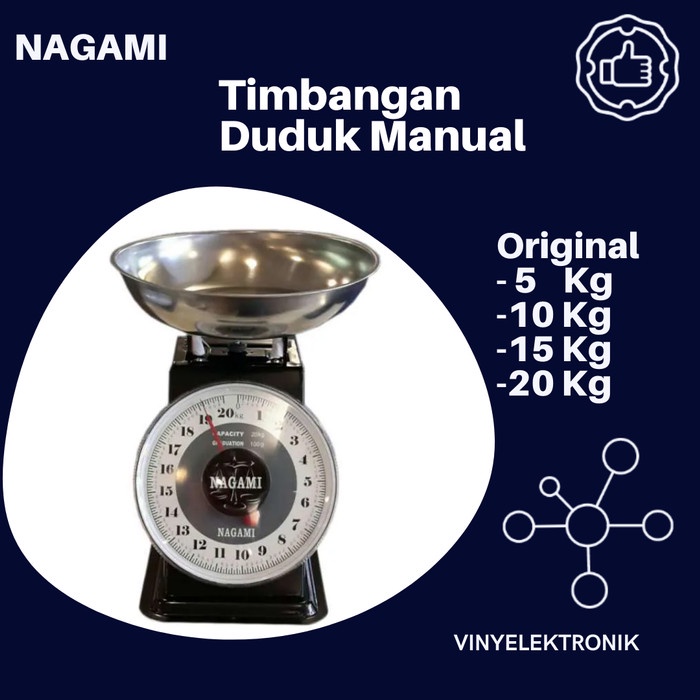 Timbangan Duduk Jarum Nagami 5Kg, 10Kg, 15Kg, 20Kg Original Bergaransi