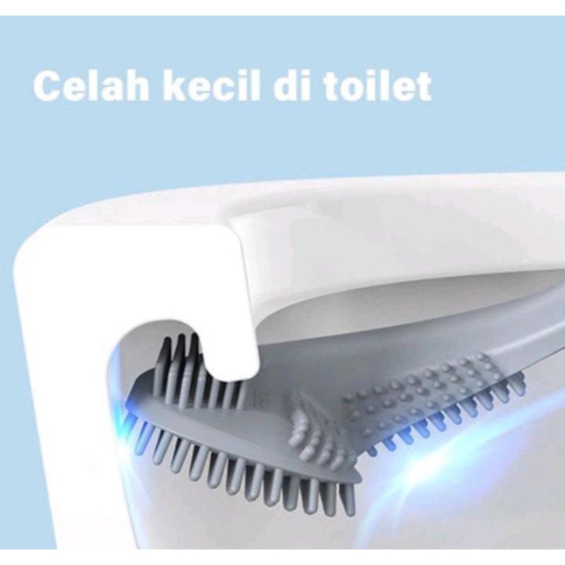 Sikat WC Silikon - Brush Toilet Silicone Sikat Pembersih Kamar Mandi Model Tongkat golf