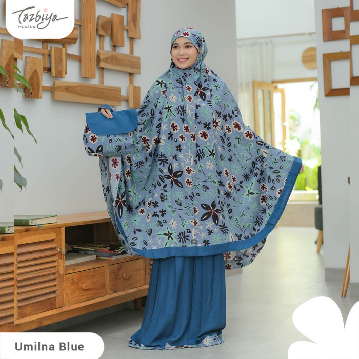 

MUKENA TAZBIYA LIST 2IN1 BAQIYA SERIES ALLSIZE - Umilna Blue