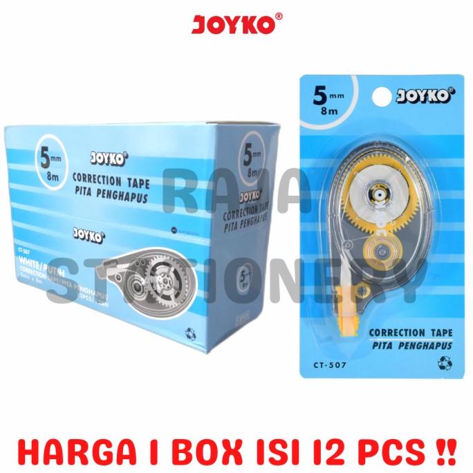 

[COD] JOYKO CORRECTION TAPE 8m TIPEX KERTAS JOYKO TIPX CT-507 1 BOX 12 PCS BERKUALITAS Kode 1402