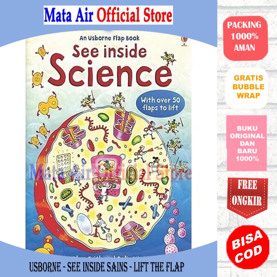 ORIGINAL USBORNE SEE INSIDE SAINS LIFT THE FLAT TERJEMAH - ERLANGGA