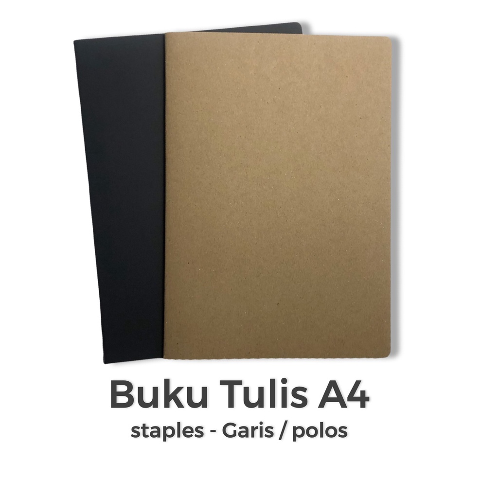 

notebook basic simple buku tulis catatan kuliah A4 jilid staples isi POLOS dan GARIS