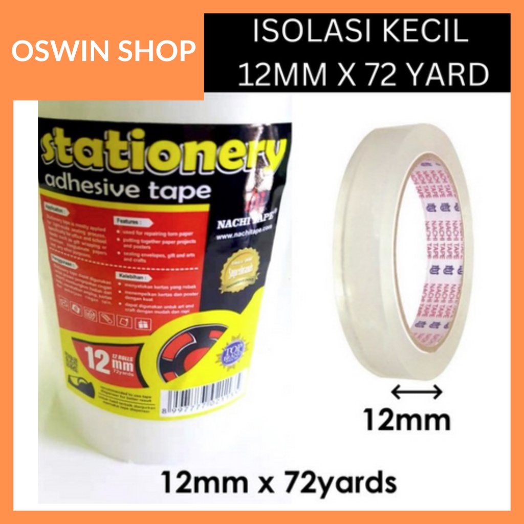 

ISOLASI SELOTIP 0.5 INCH / LAKBAN 12mm x 72 YARD BERRY SOLASI PACKING