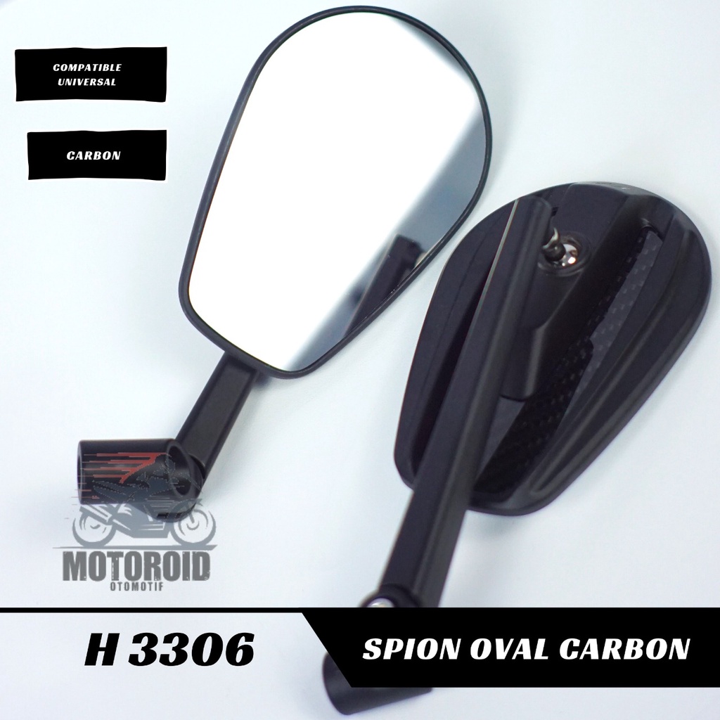 KACA SPION MOTOR MODEL OVAL CARBON FULL CNC ALUMINIUM REAR MIRROR OVAL CARBON MODEL SEPION OVAL CARBON UNIVERSAL