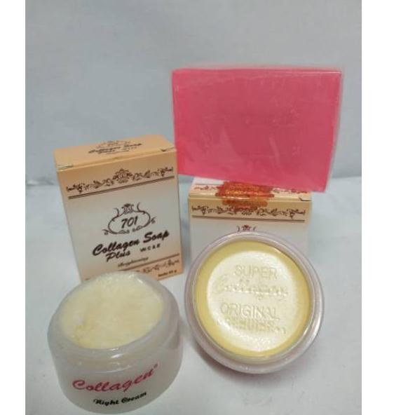 Hemat Banget--COLLAGEN Paket Cream Collagen Original + Sabun Collagen 701 Bpom Whitening