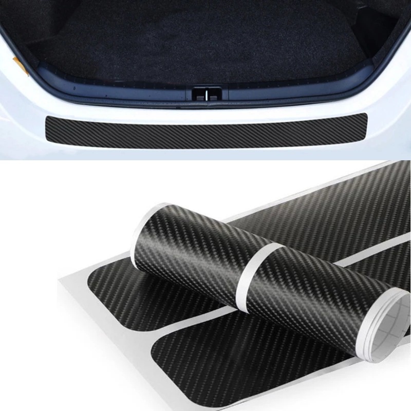 4pcs Stiker film Pelindung Ujung Pintu Mobil Universal Bahan Carbon fiber Anti Tabrakan