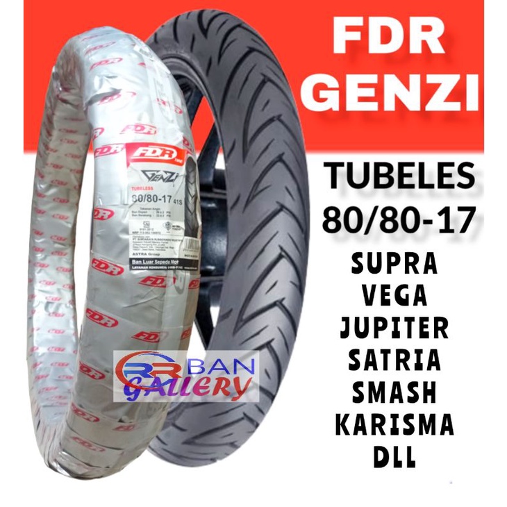 Ban Tubeles Fdr Genzi 80/80-17 ban montor honda supra 125 vega jupiter revo satria ban luar ring 17 