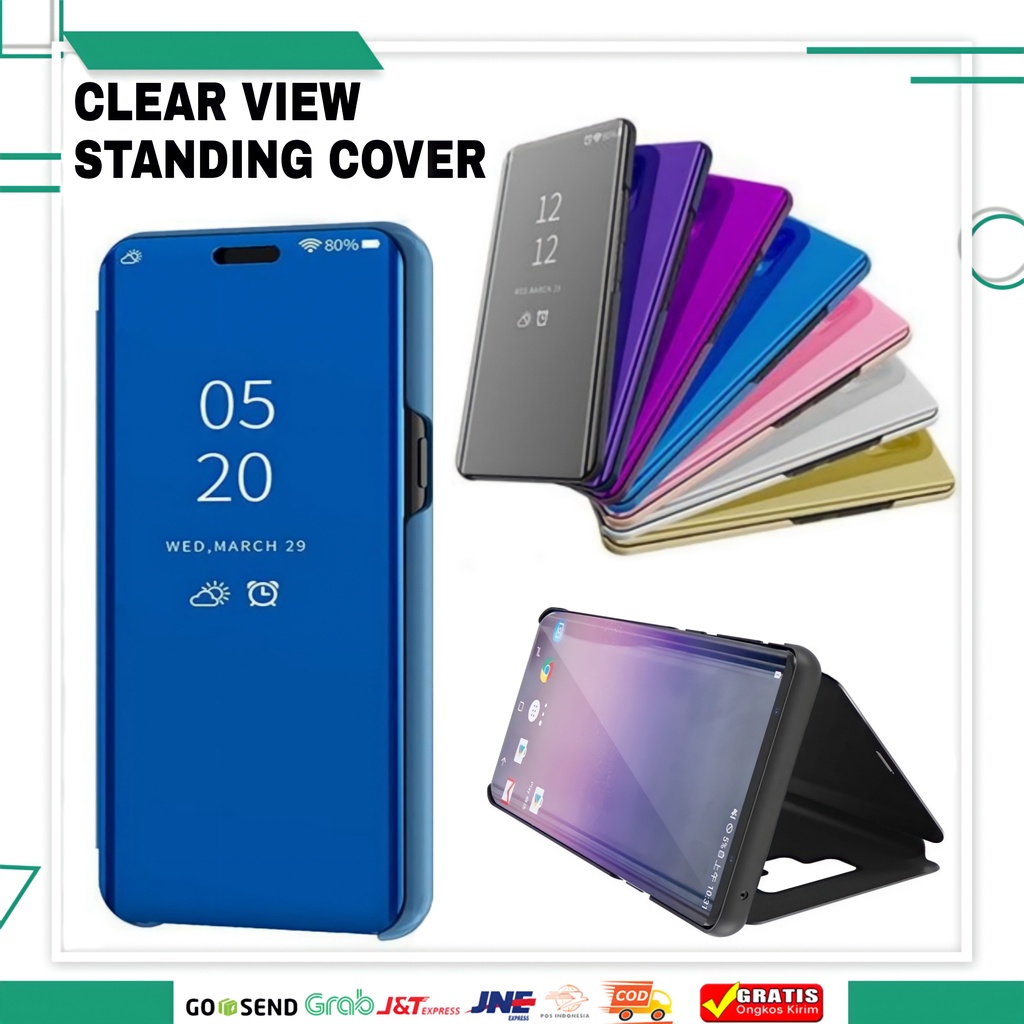 Flip Case Mirror Standing Vivo Y50/ Y30/ Y19/ S1/ Z1 Pro Case Buka Tutup Kaca