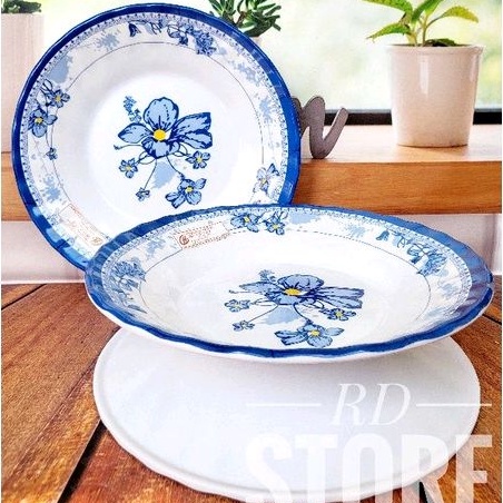 PROMO 1.PCS PIRING MAKAN CEKUNG ULIR MOTIF ROSE MELAMINE HIGICO